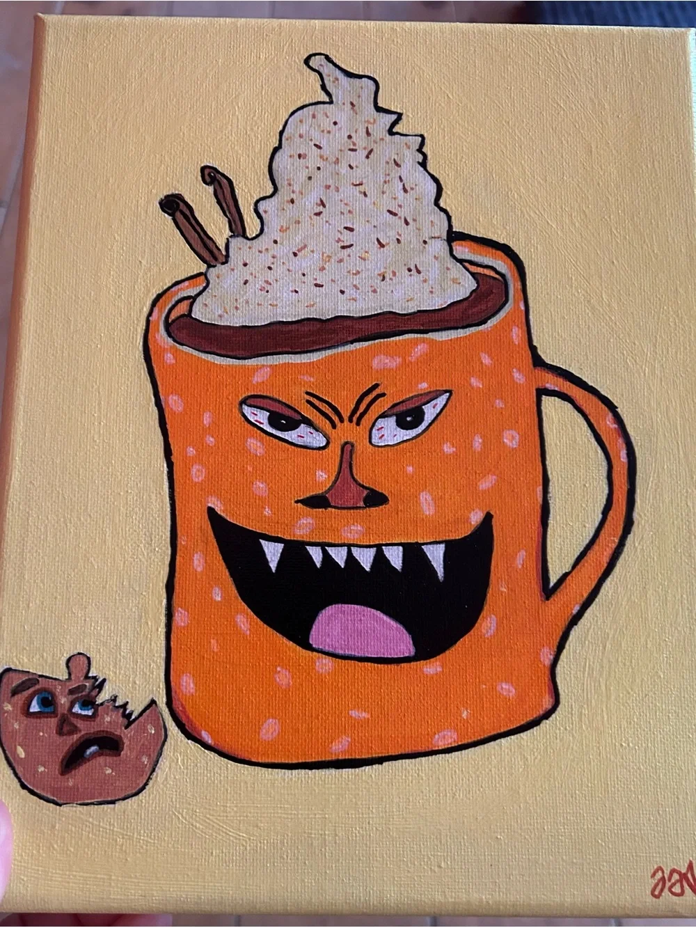 Fall Vibes One Of A Kind Scary Spicy Pumpkin Spice Latte Wall Decor